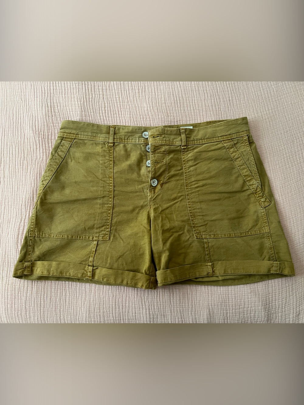 Anthropologie Olive Green Utility Shorts - 29